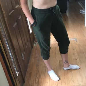 Forest green Fabletics Capri joggers